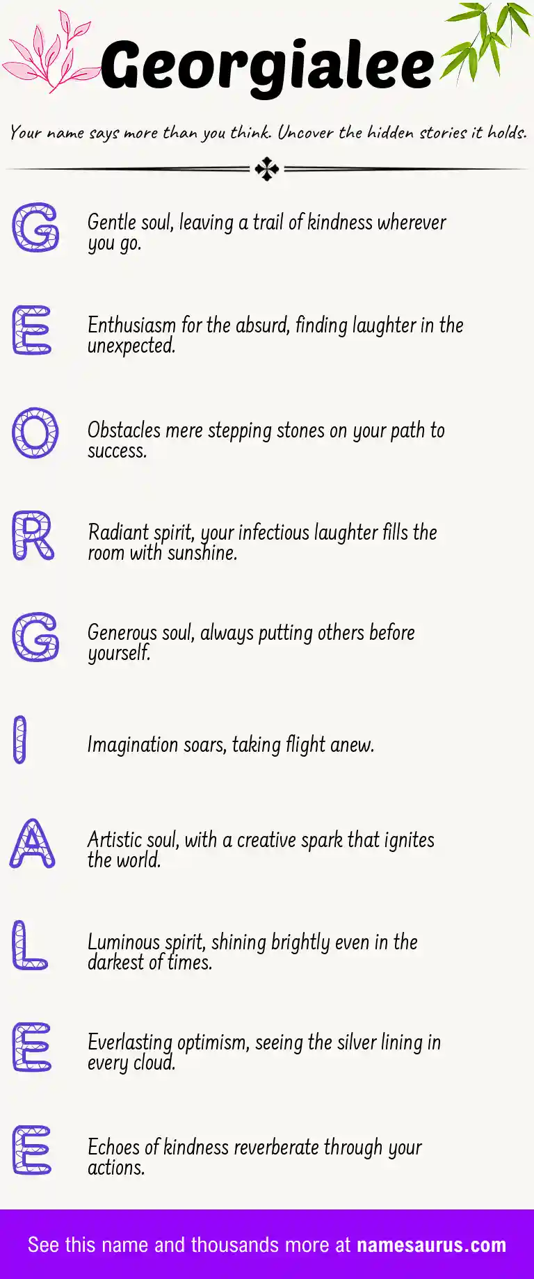 Acrostic poem about Georgialee.