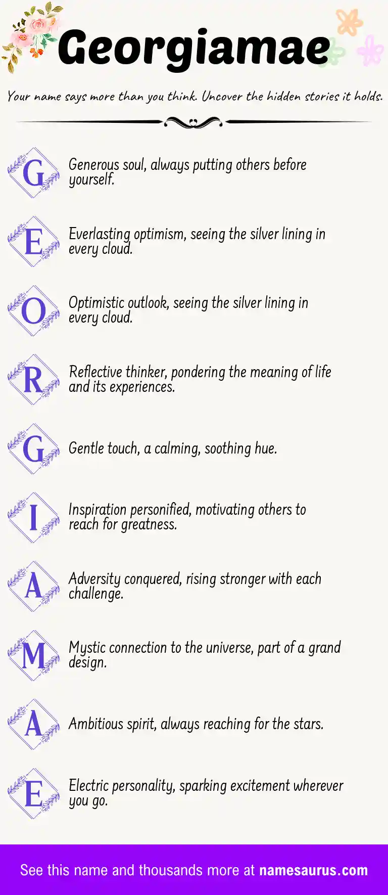 Acrostic poem about Georgiamae.