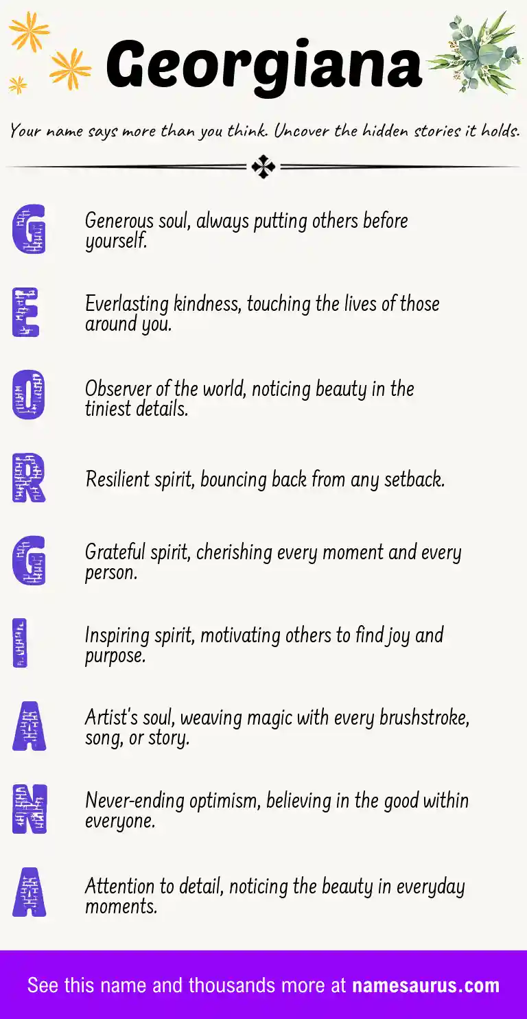 Acrostic poem about Georgiana.