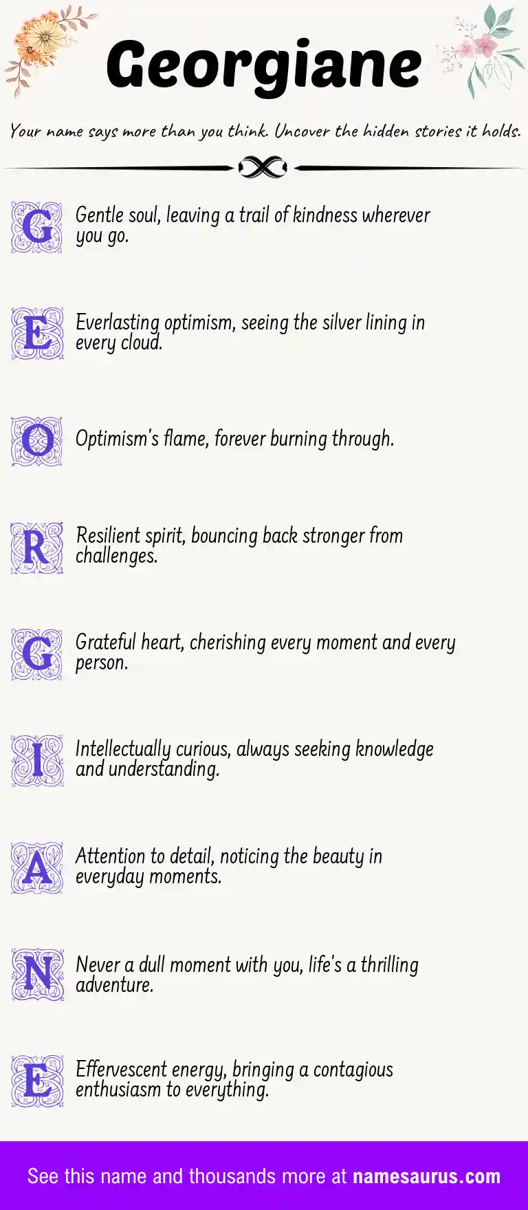 Acrostic poem about Georgiane.