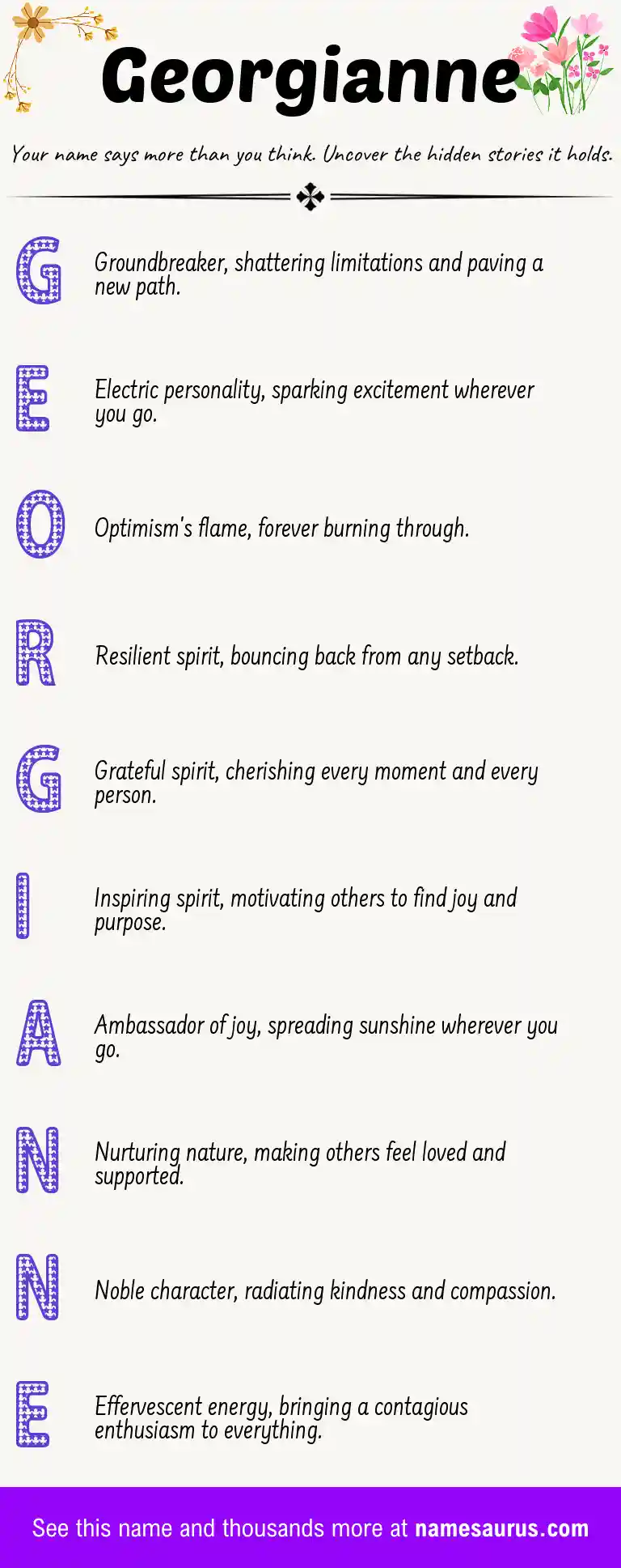 Acrostic poem about Georgianne.