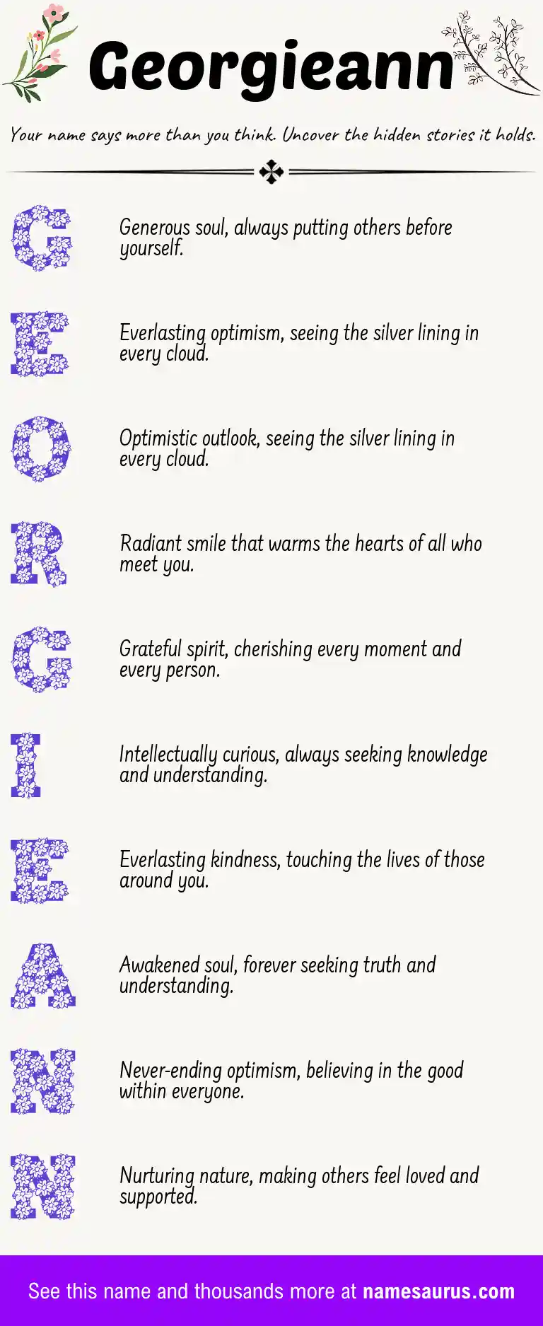 Acrostic poem about Georgieann.