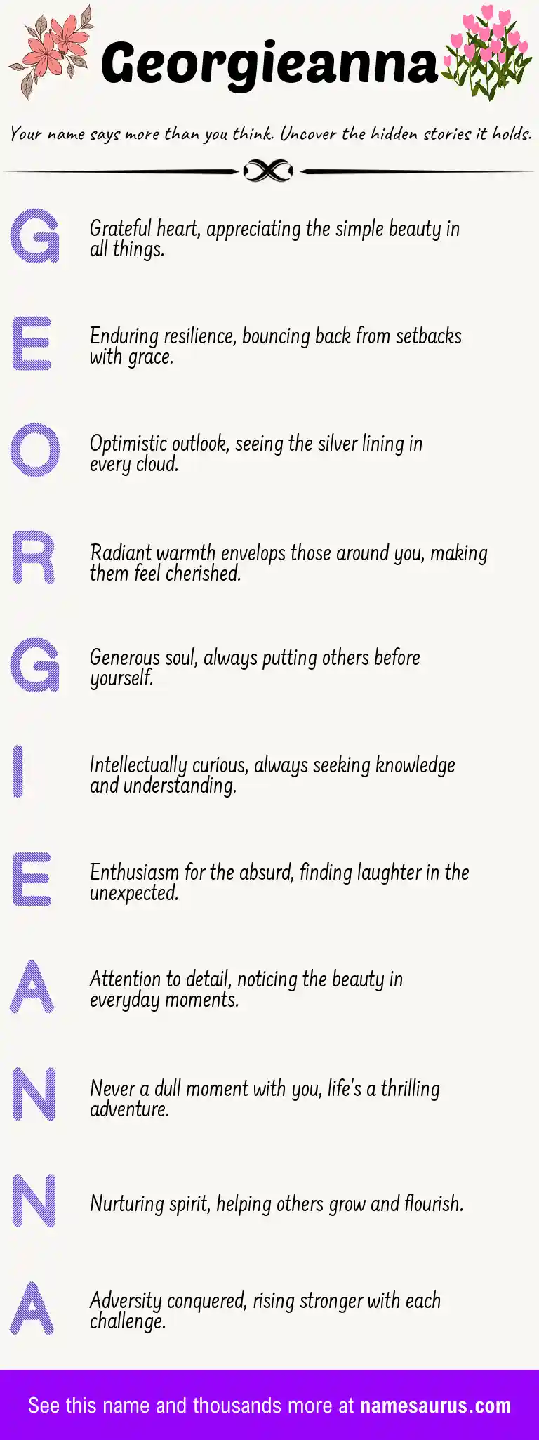 Acrostic poem about Georgieanna.