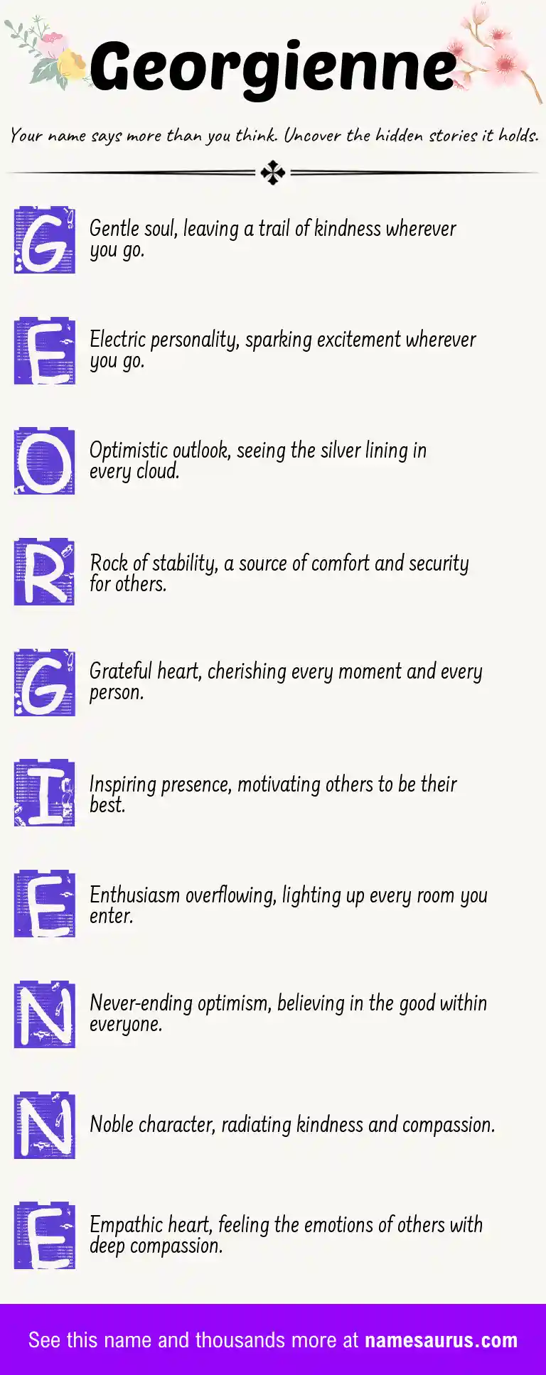 Acrostic poem about Georgienne.