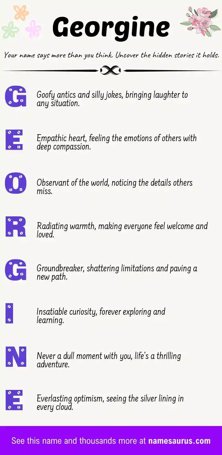 Acrostic poem about Georgine.