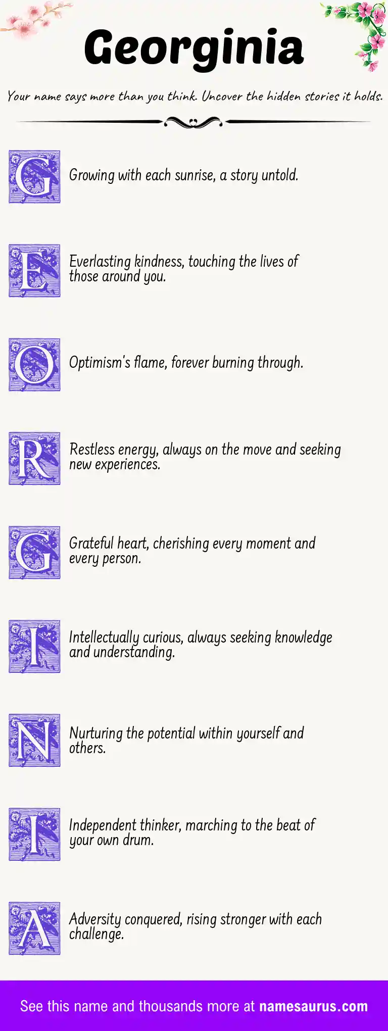Acrostic poem about Georginia.