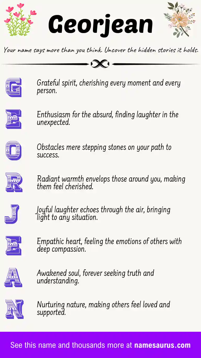 Acrostic poem about Georjean.