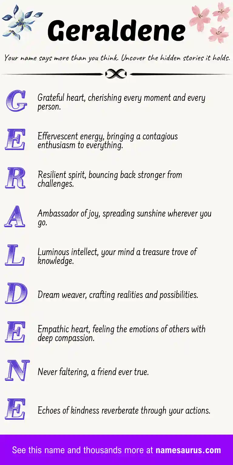 Acrostic poem about Geraldene.