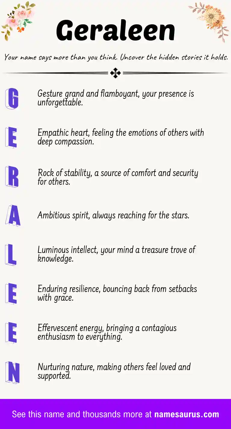 Acrostic poem about Geraleen.