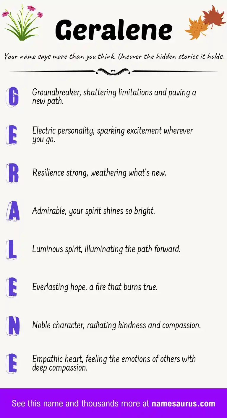 Acrostic poem about Geralene.