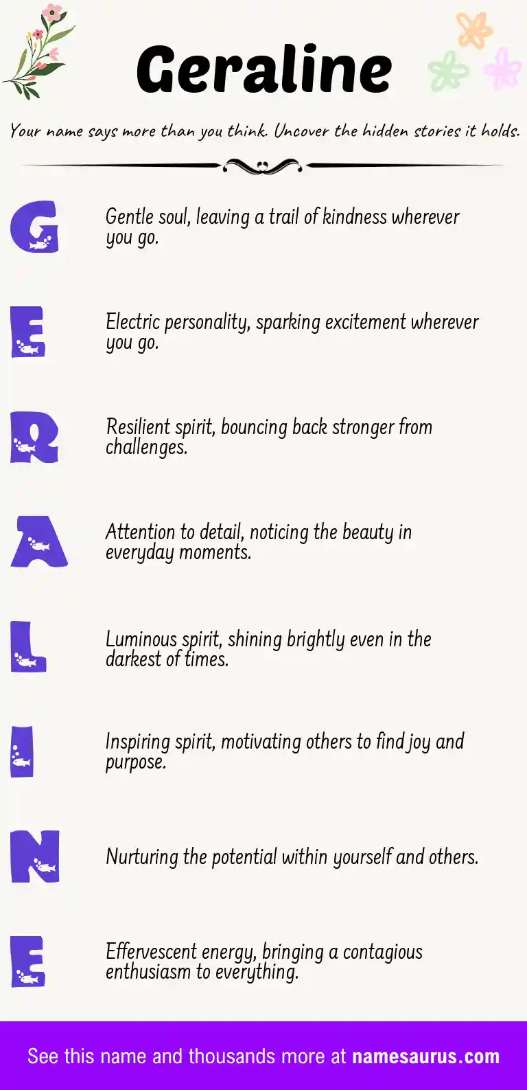 Acrostic poem about Geraline.