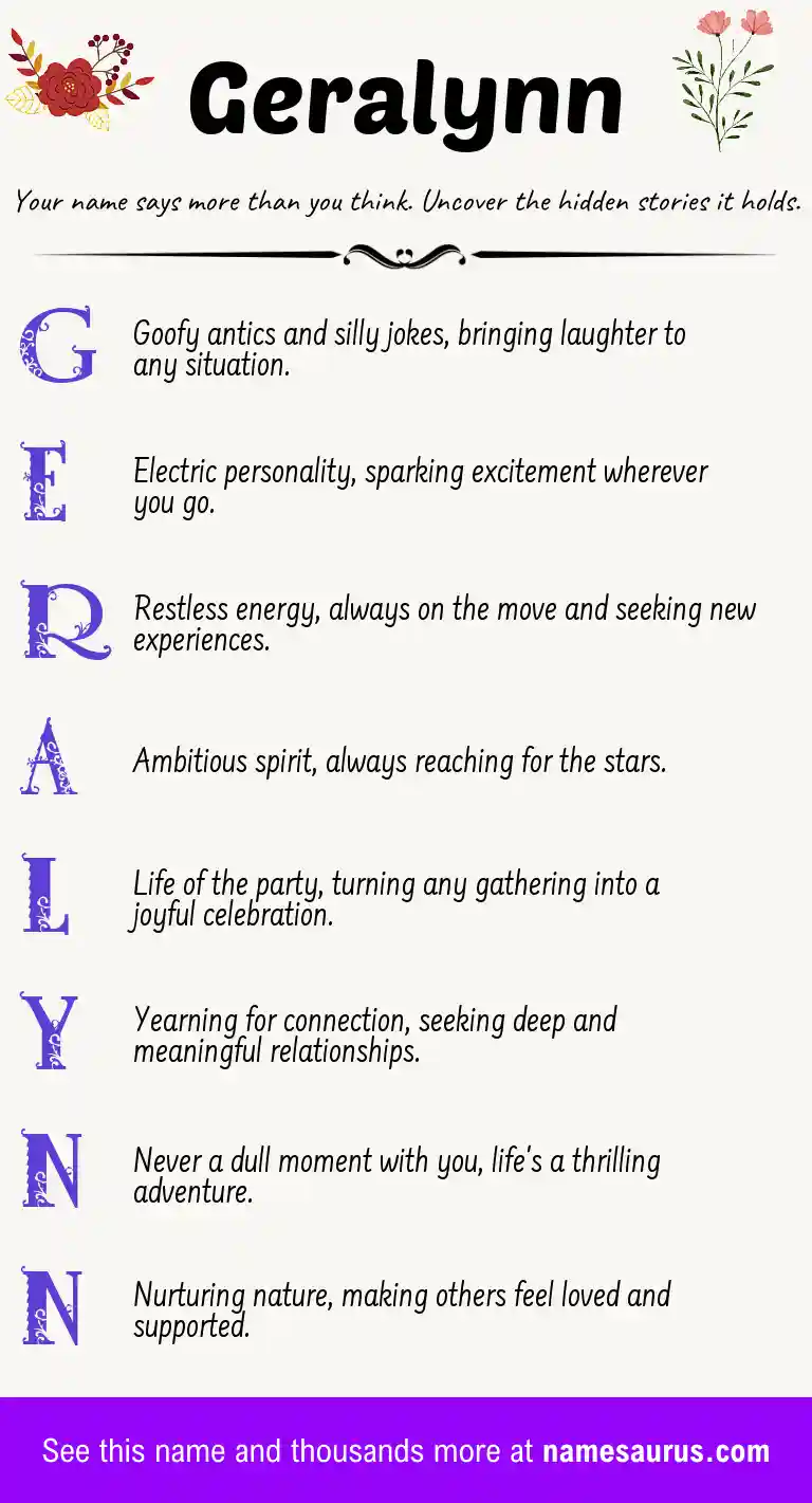 Acrostic poem about Geralynn.