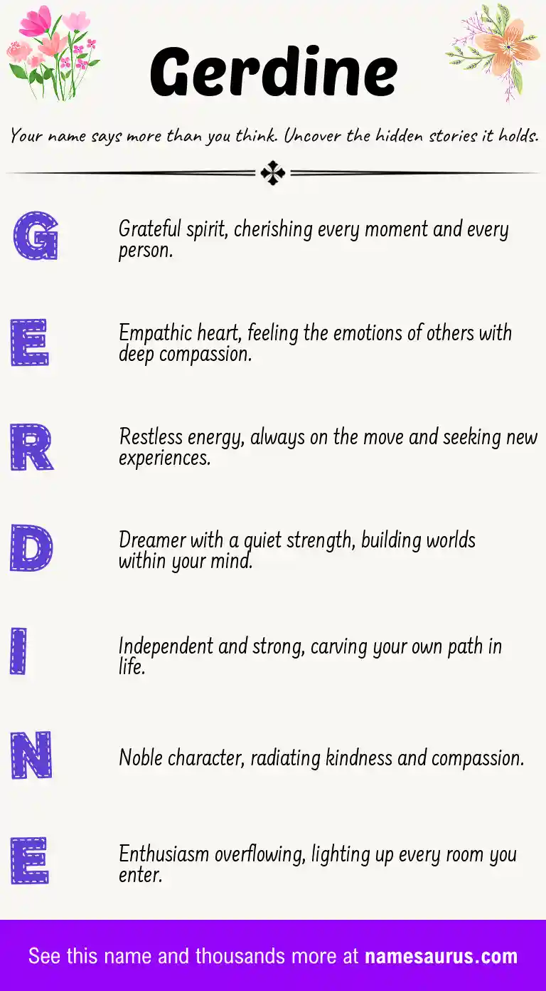Acrostic poem about Gerdine.