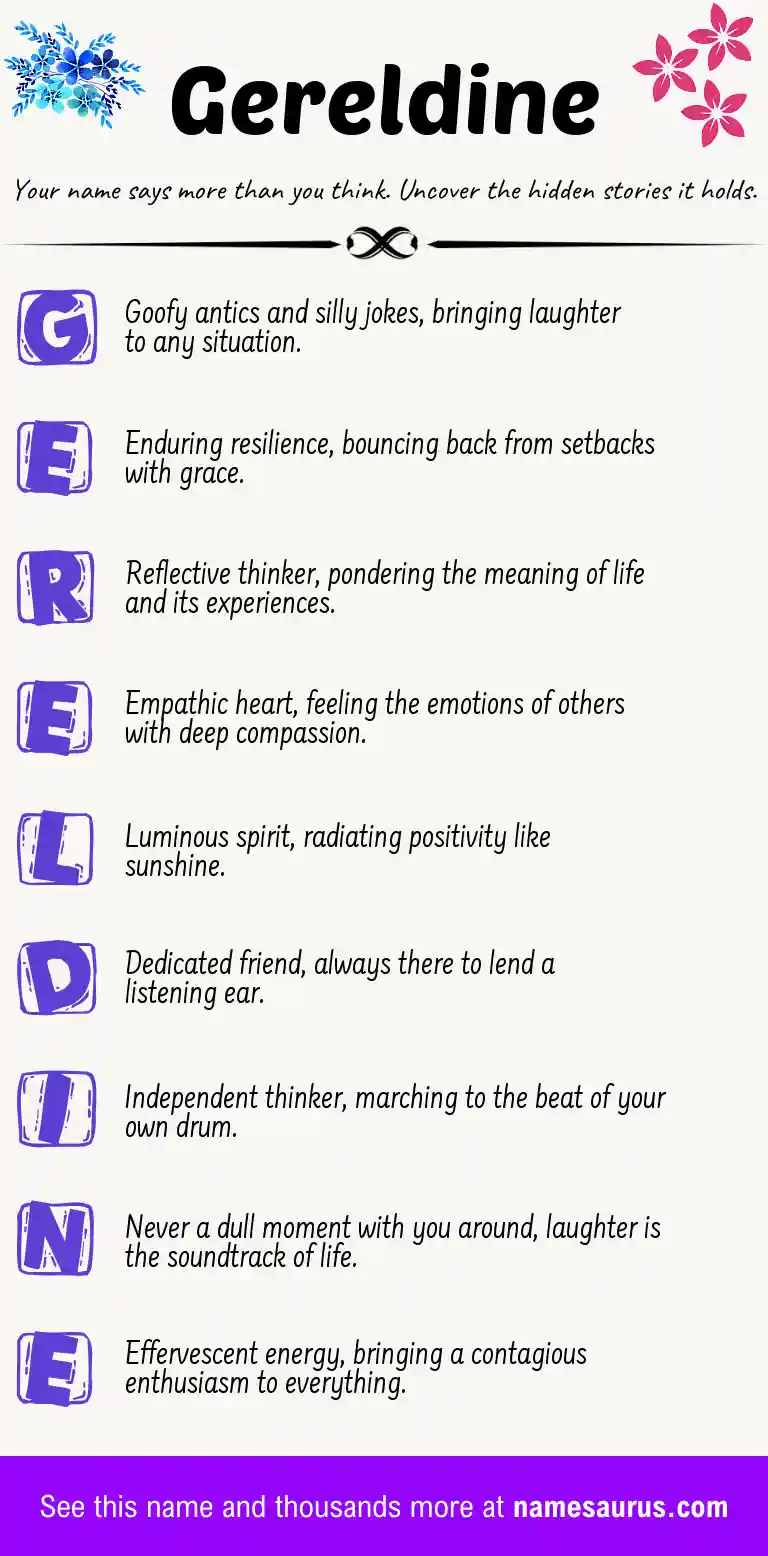 Acrostic poem about Gereldine.