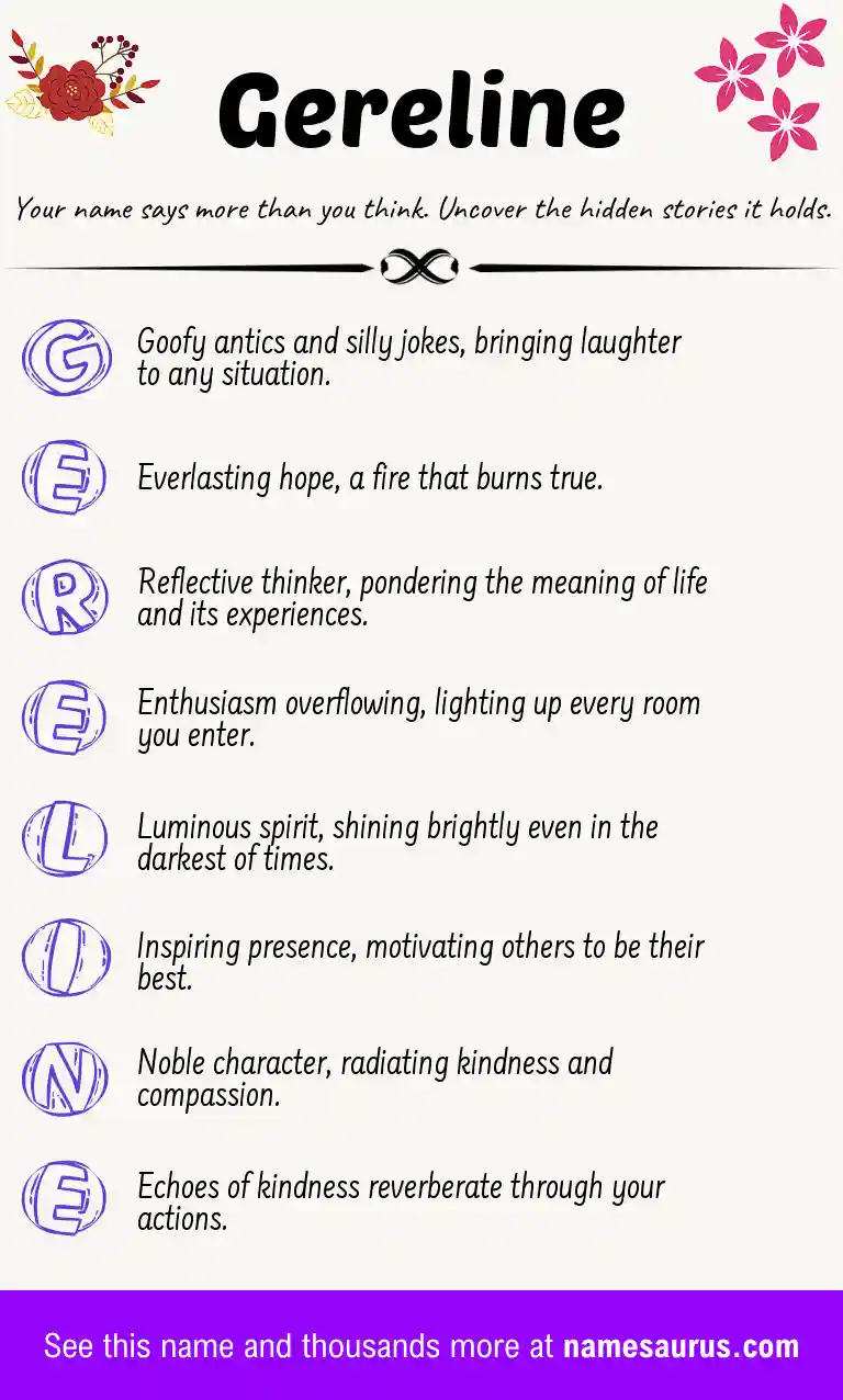 Acrostic poem about Gereline.