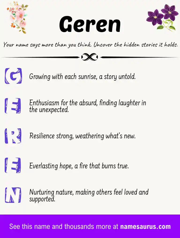 Acrostic poem about Geren.