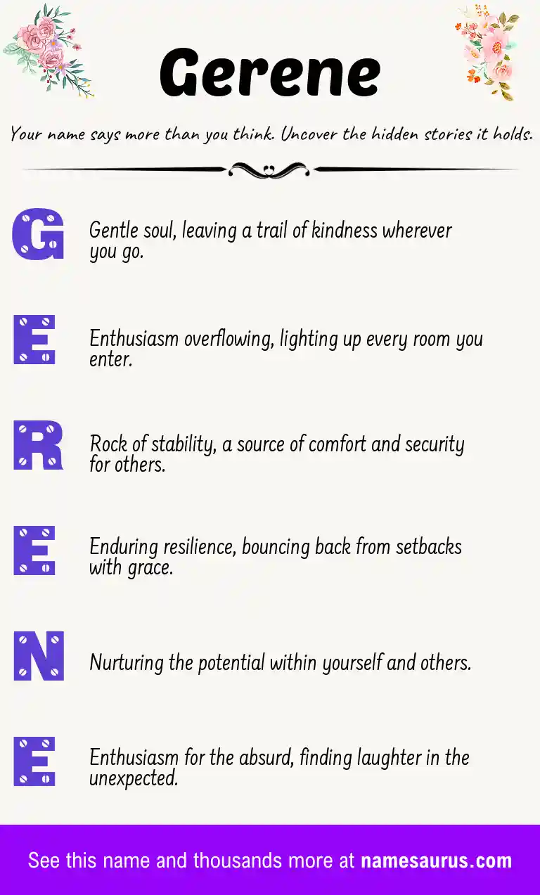 Acrostic poem about Gerene.