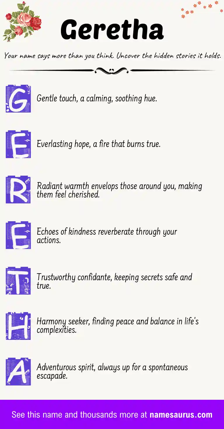 Acrostic poem about Geretha.