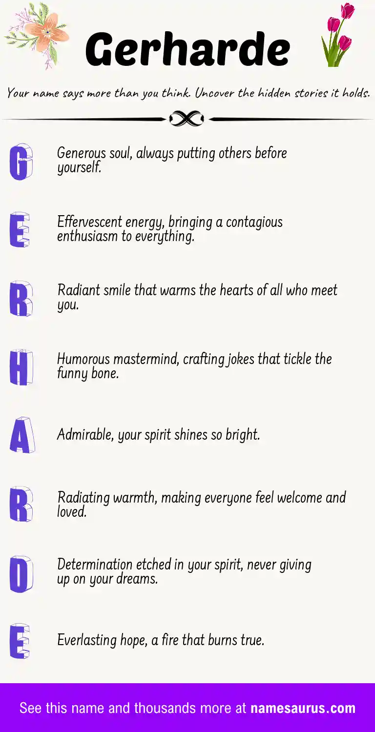 Acrostic poem about Gerharde.