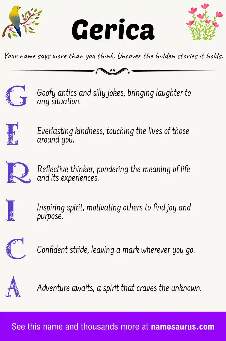 Acrostic poem about Gerica.