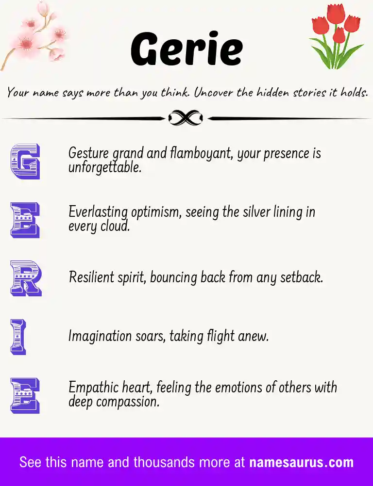 Acrostic poem about Gerie.