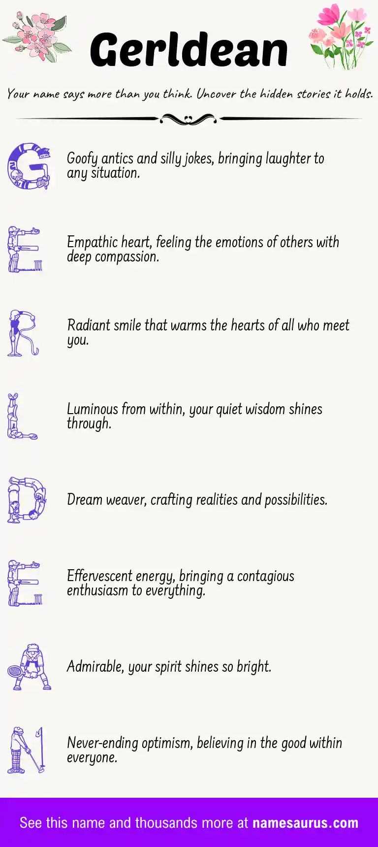 Acrostic poem about Gerldean.
