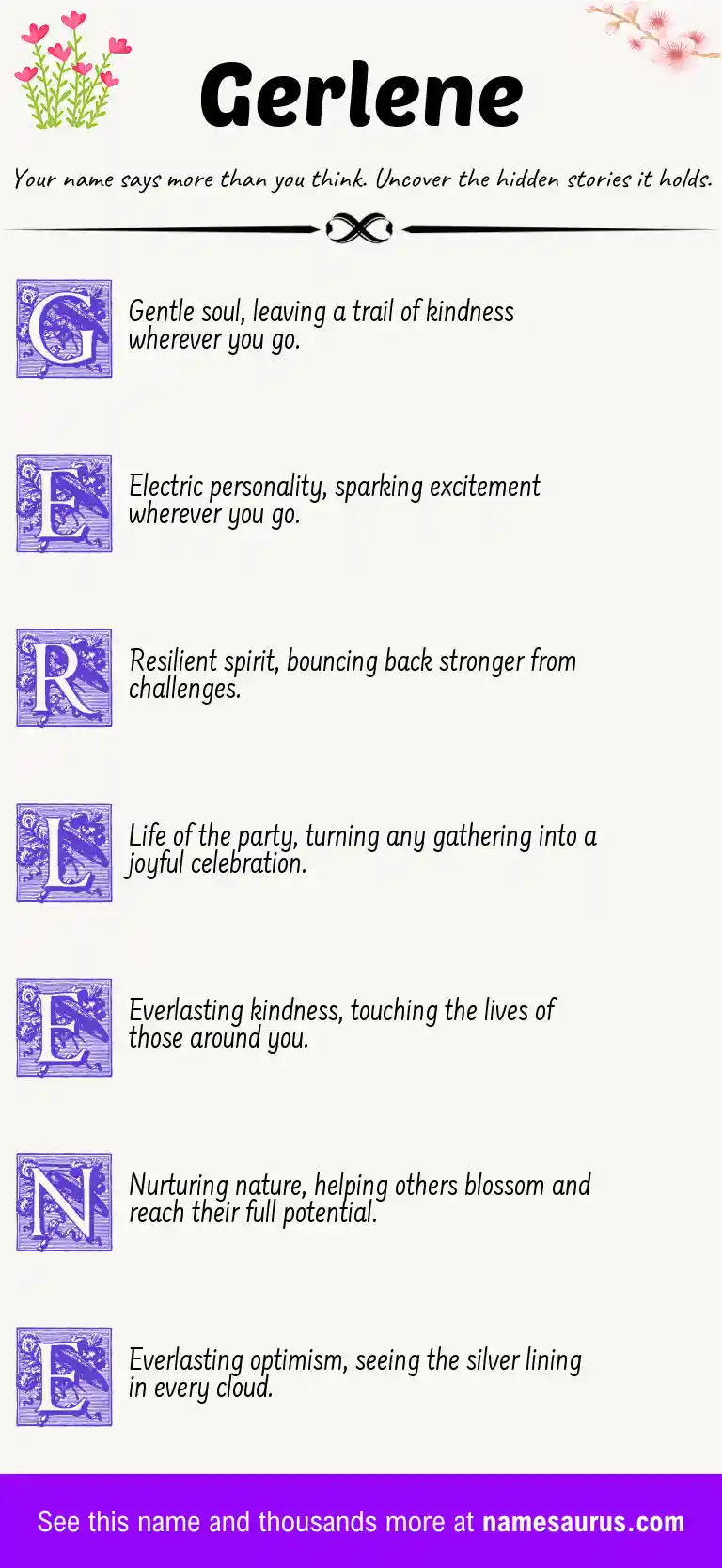 Acrostic poem about Gerlene.