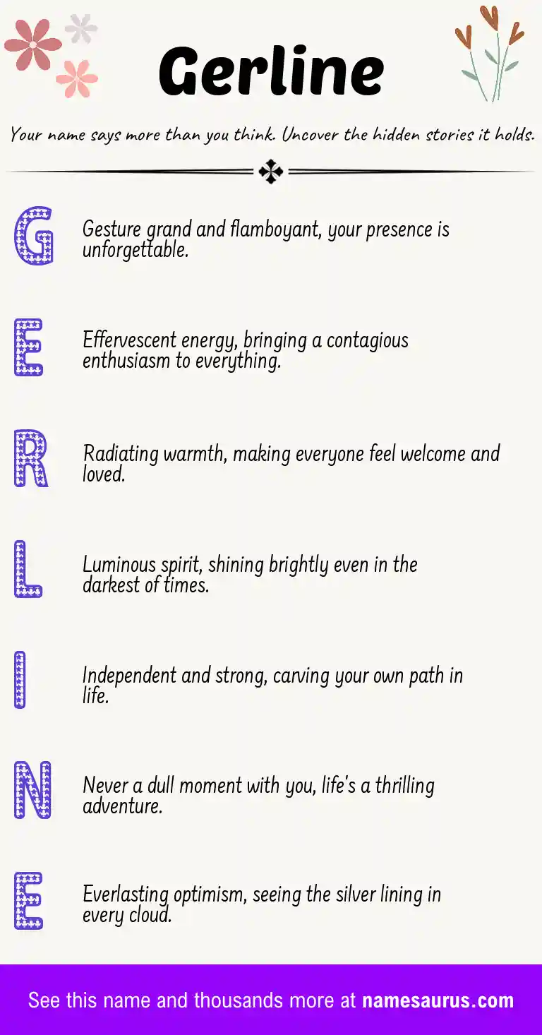 Acrostic poem about Gerline.