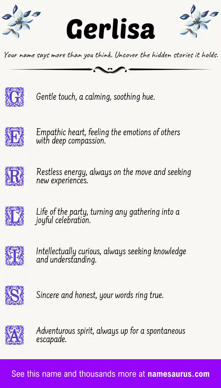Acrostic poem about Gerlisa.