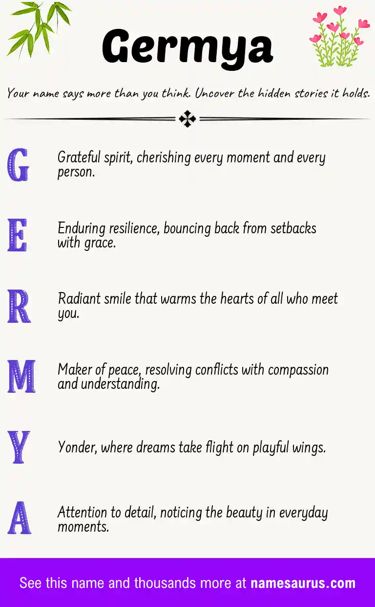 Acrostic poem about Germya.