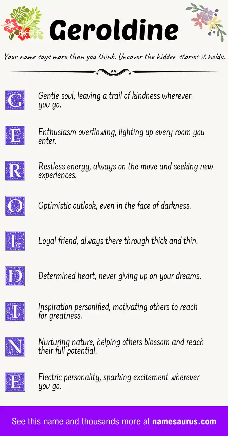 Acrostic poem about Geroldine.