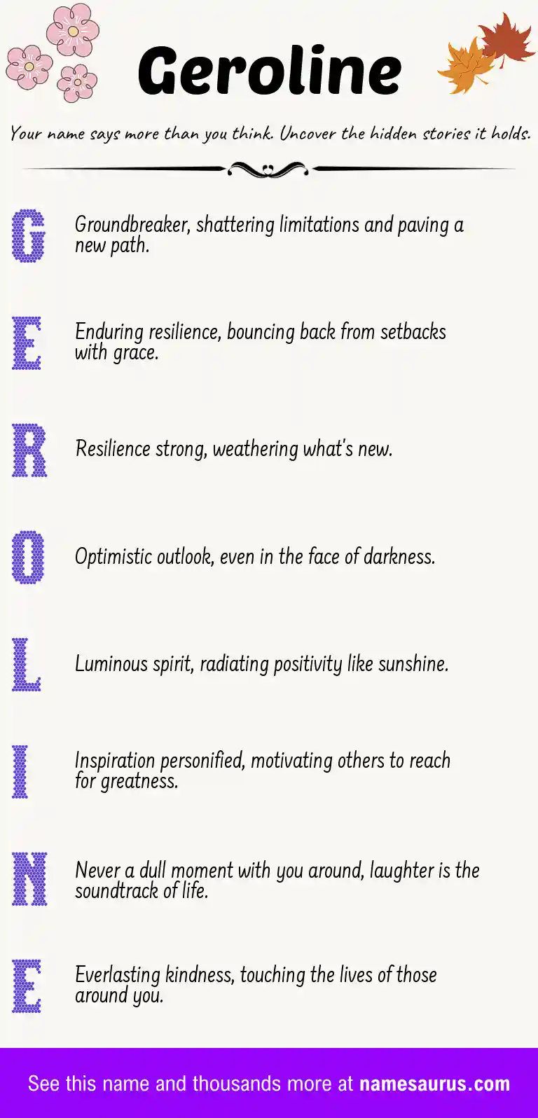 Acrostic poem about Geroline.