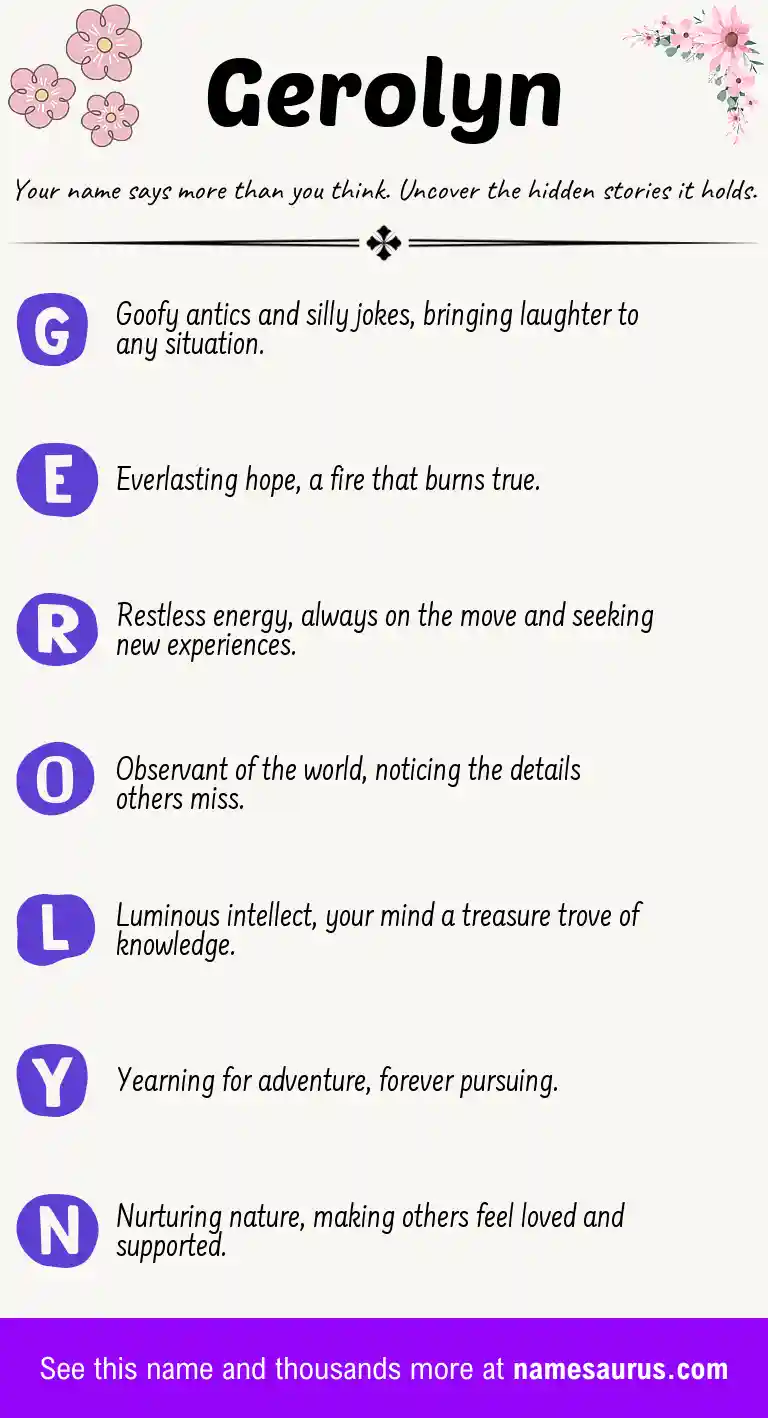 Acrostic poem about Gerolyn.