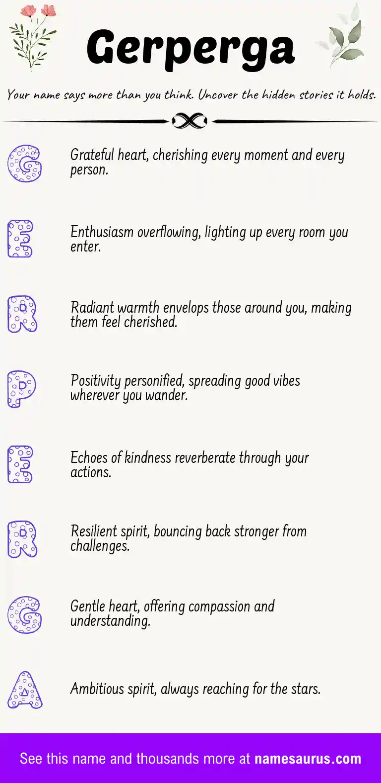 Acrostic poem about Gerperga.