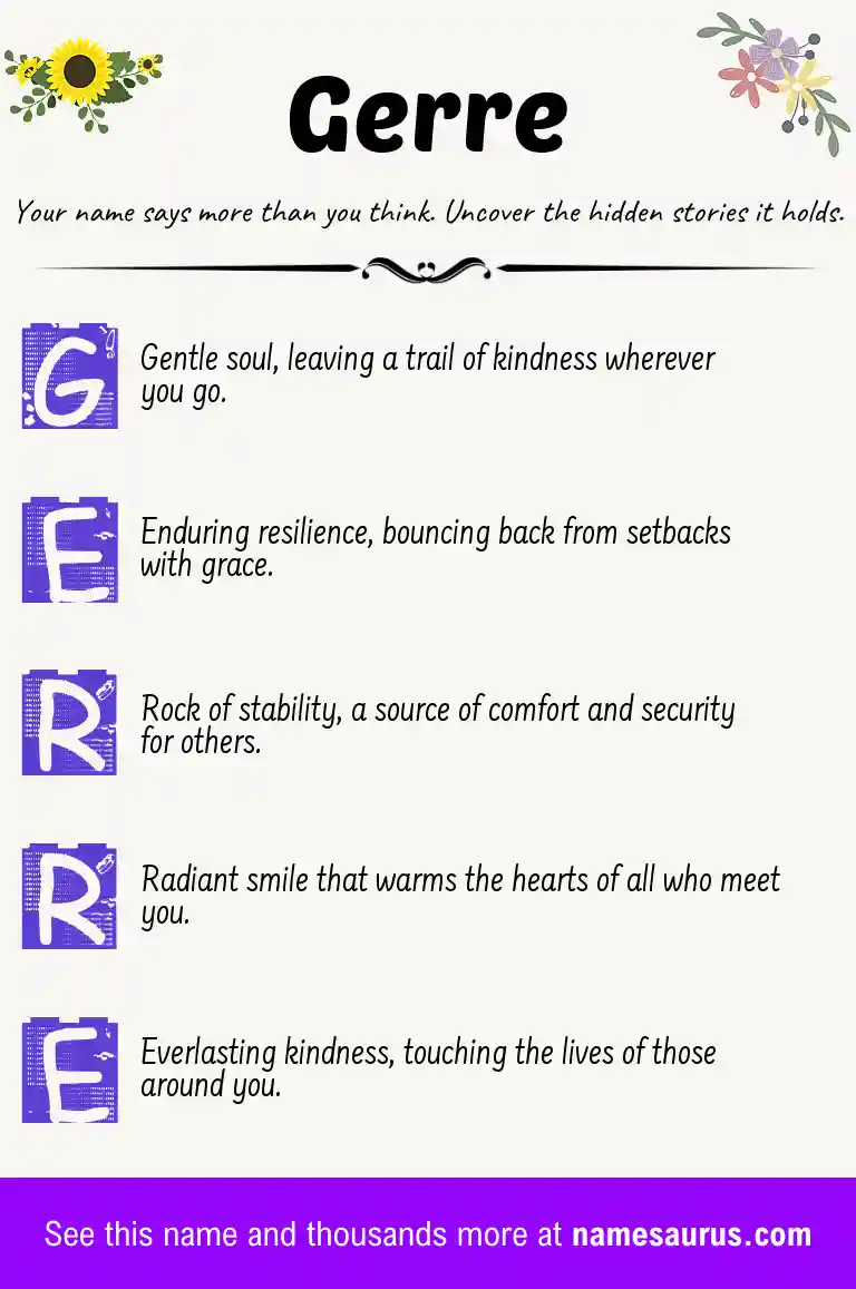 Acrostic poem about Gerre.