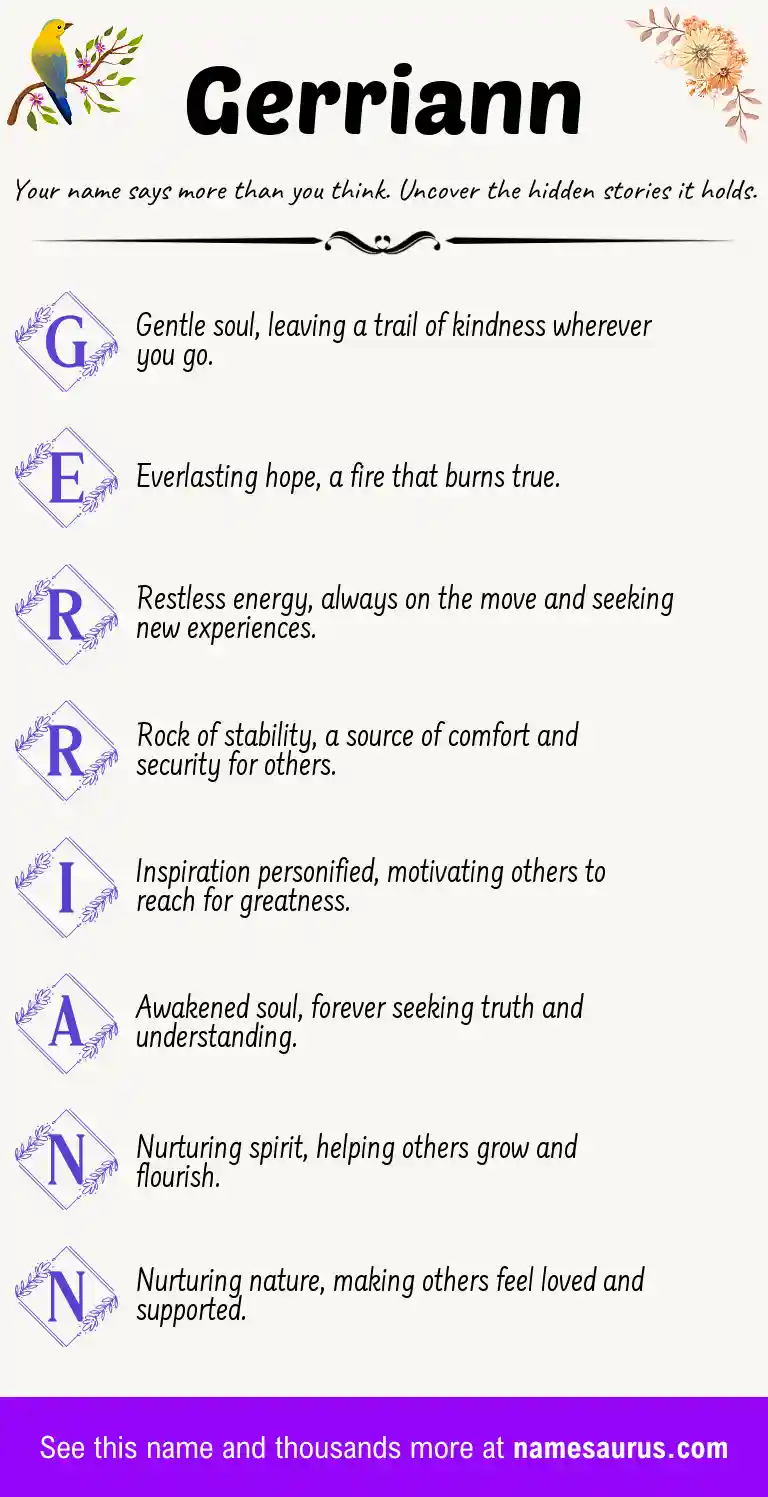 Acrostic poem about Gerriann.