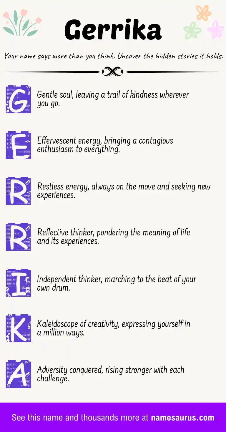 Acrostic poem about Gerrika.