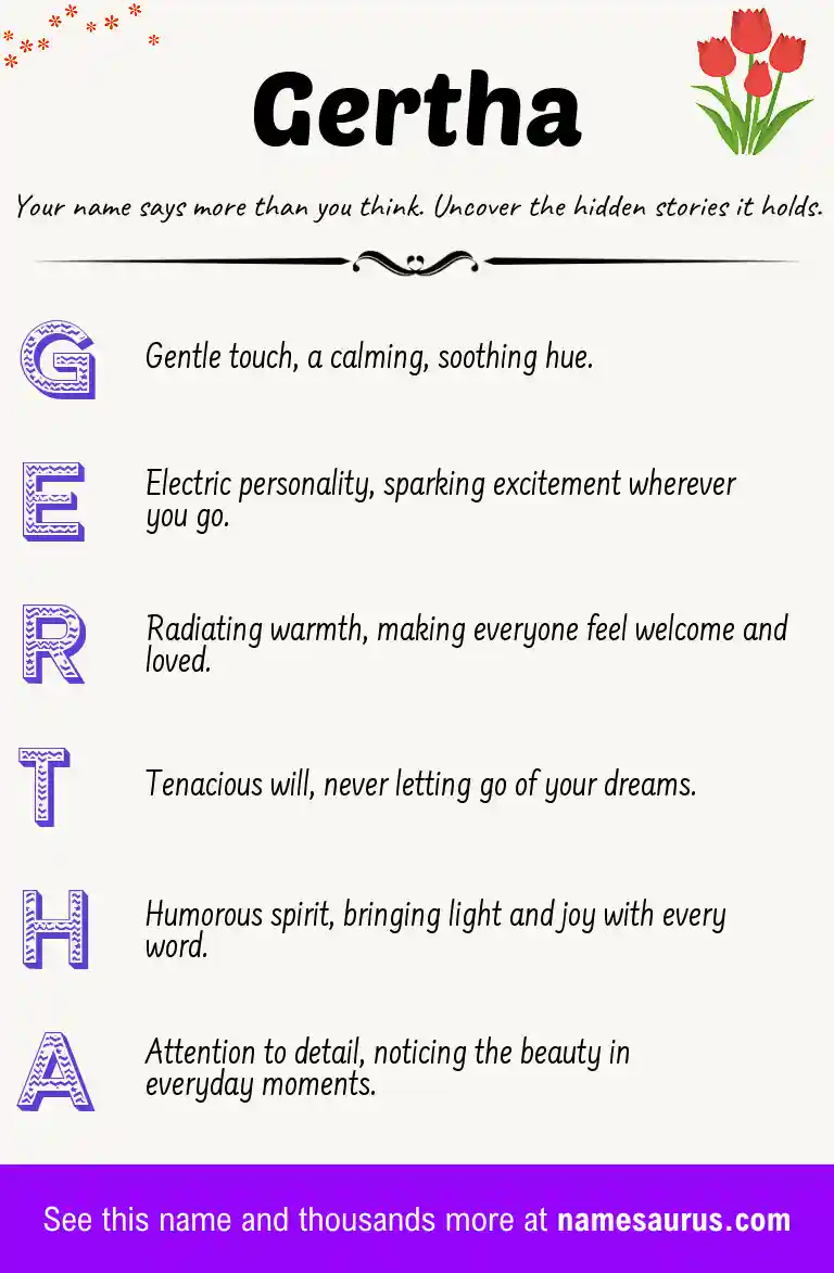 Acrostic poem about Gertha.