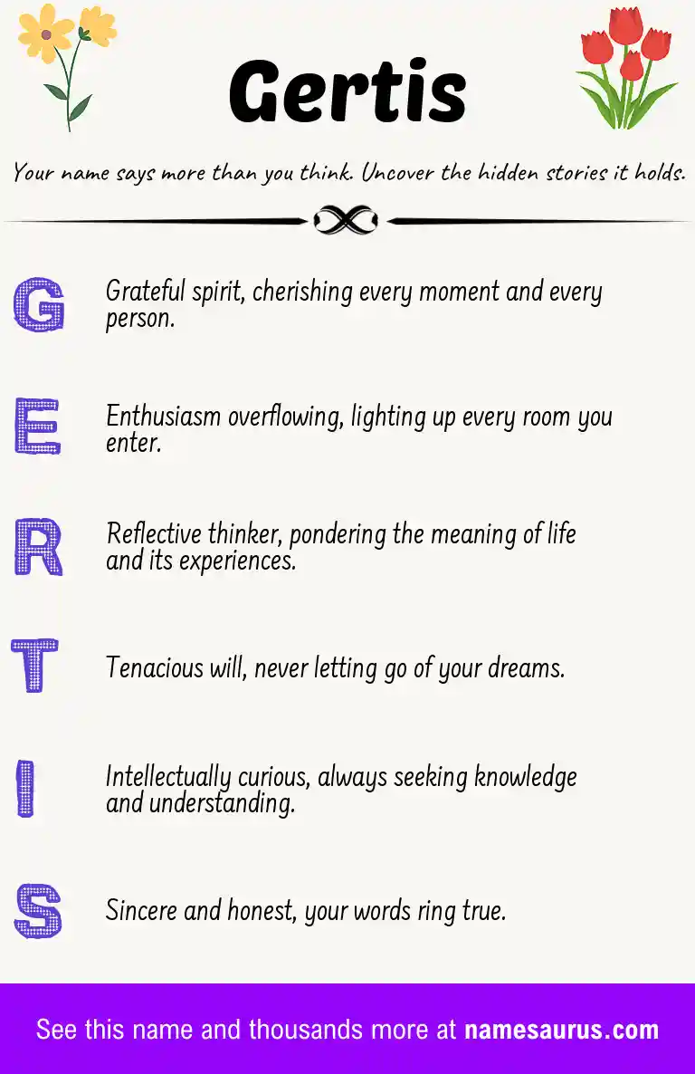 Acrostic poem about Gertis.