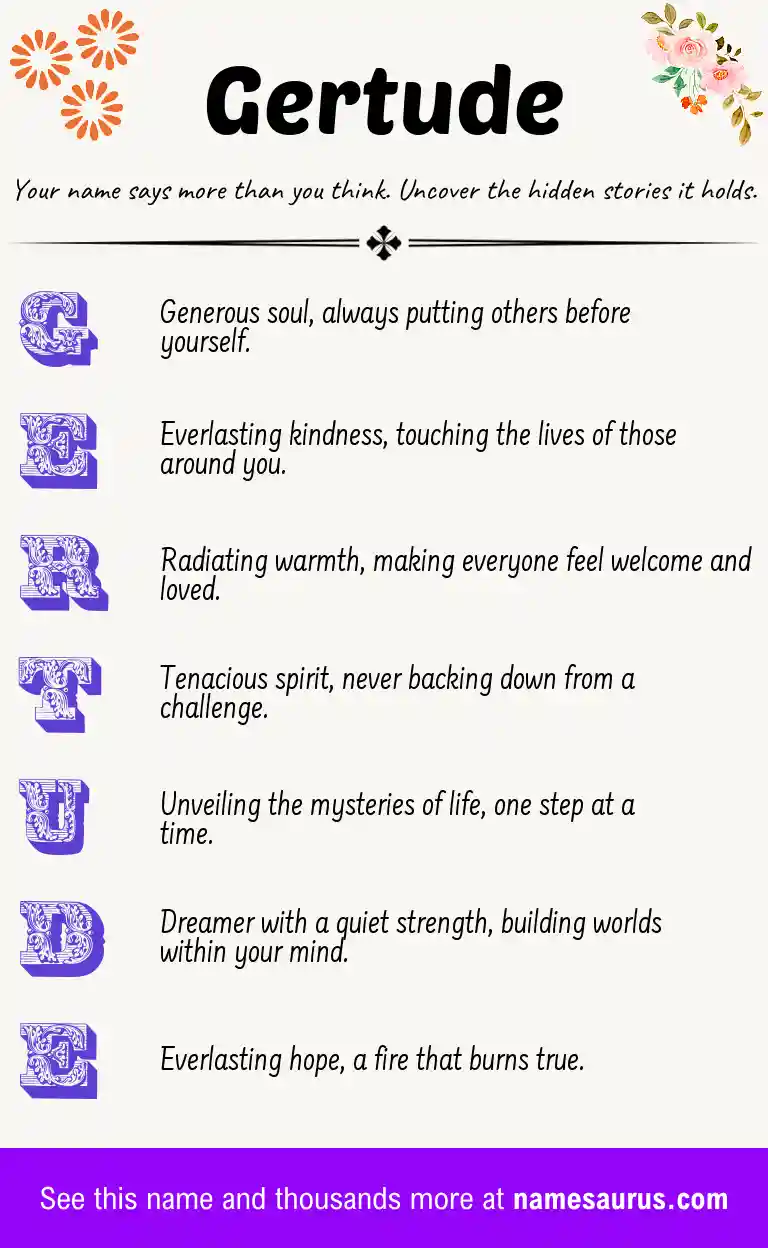 Acrostic poem about Gertude.