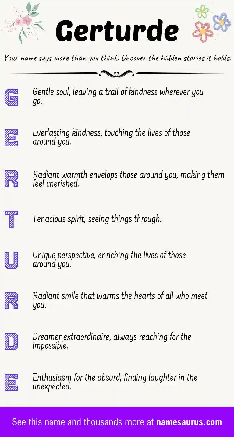 Acrostic poem about Gerturde.