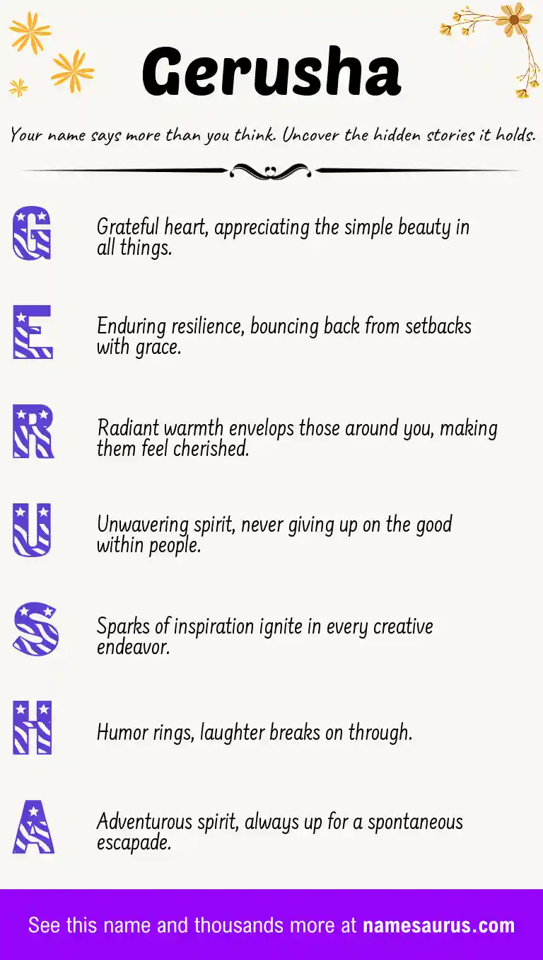 Acrostic poem about Gerusha.