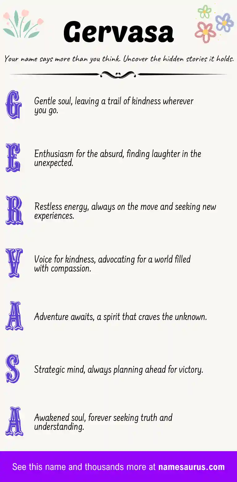 Acrostic poem about Gervasa.