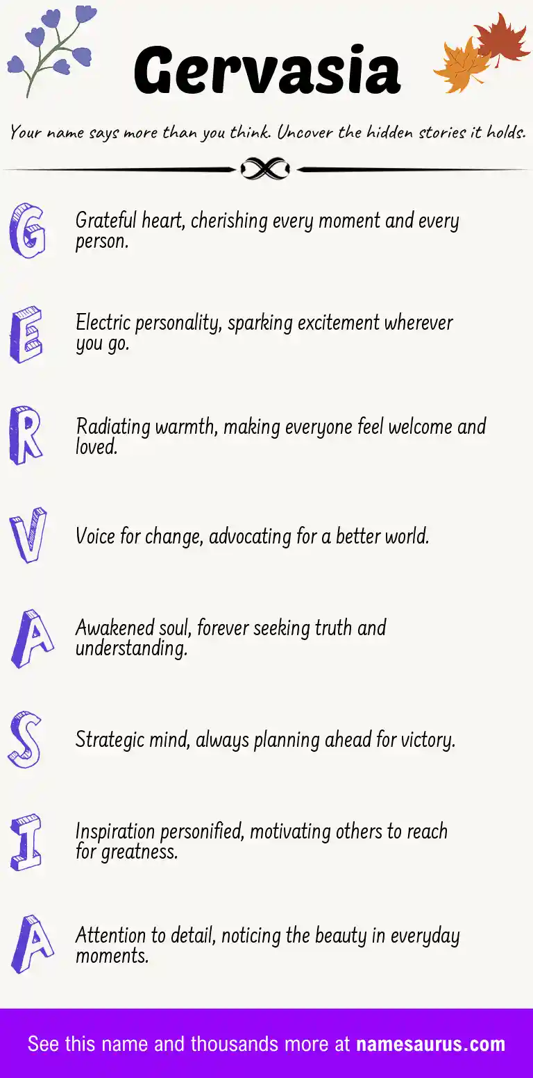 Acrostic poem about Gervasia.
