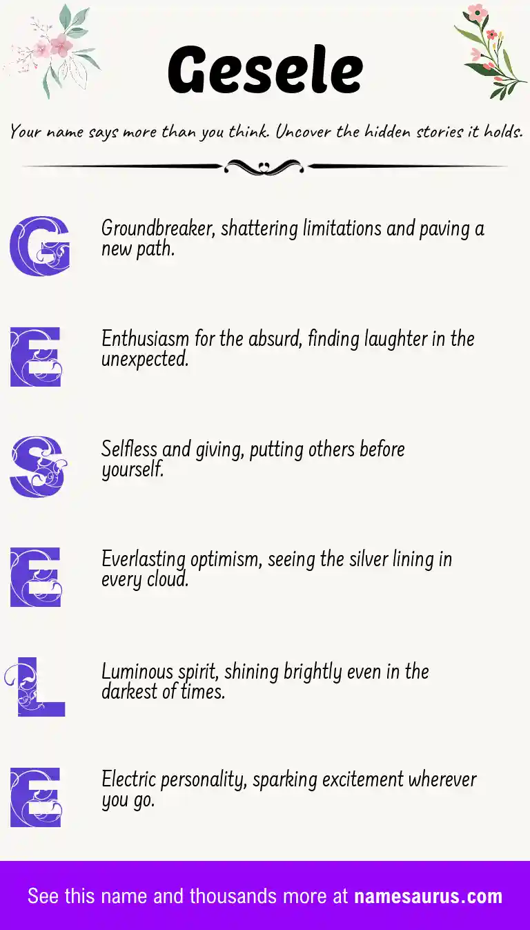 Acrostic poem about Gesele.