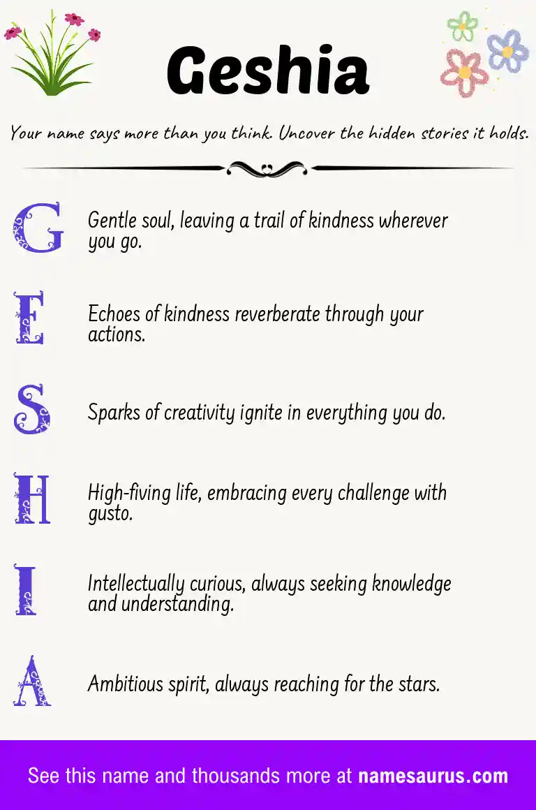 Acrostic poem about Geshia.