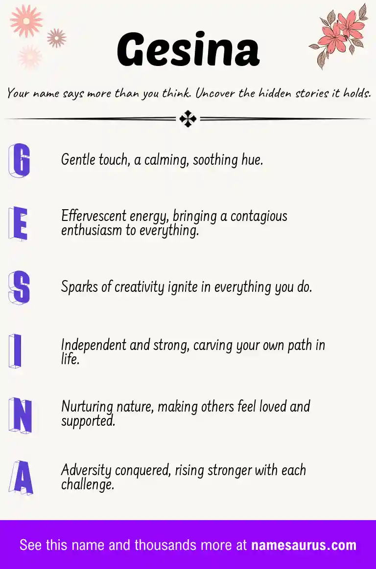 Acrostic poem about Gesina.