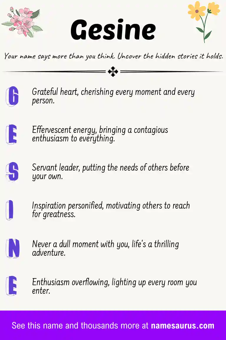 Acrostic poem about Gesine.