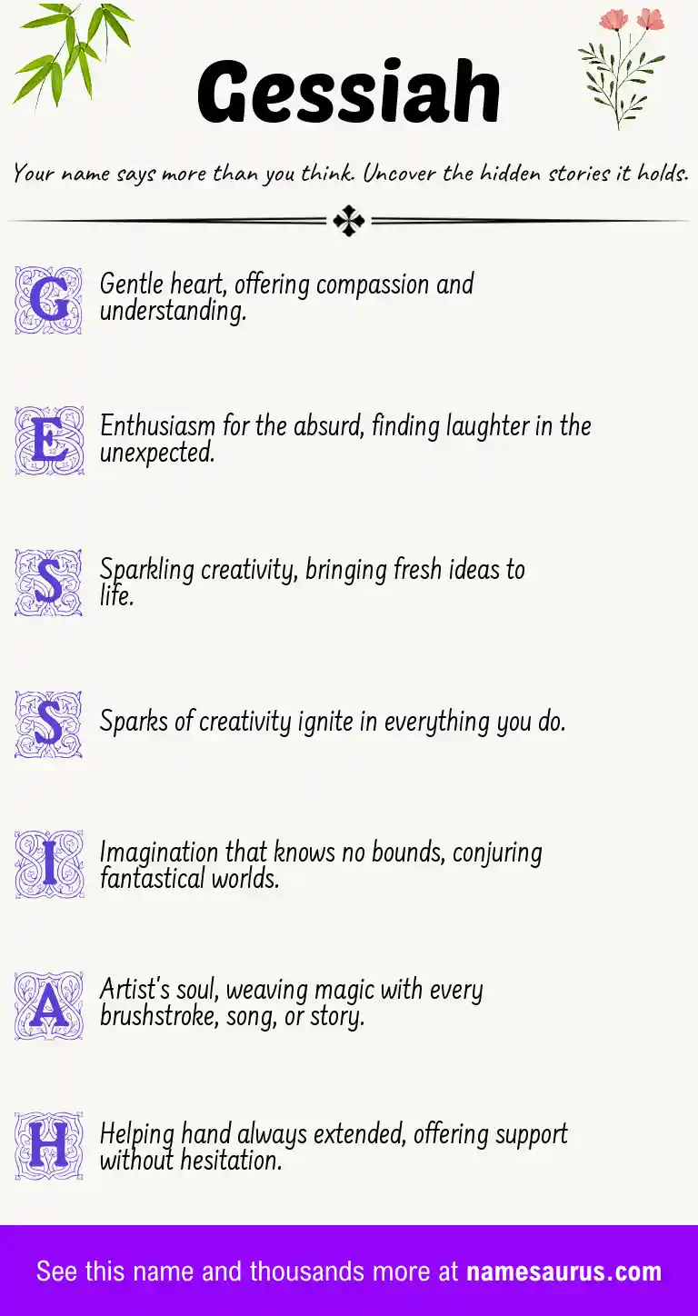 Acrostic poem about Gessiah.