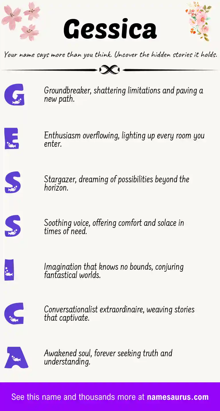 Acrostic poem about Gessica.